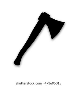 black ax icon isolated on white background