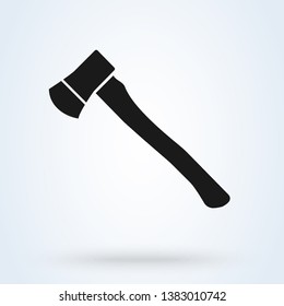 Black ax on a white background. Silhouette of an ax. Vector illustration