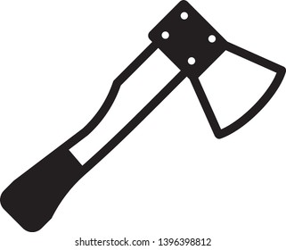 Black ax on a white background. Silhouette of an ax. Vector illustration.