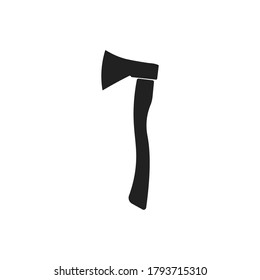 Black ax on a white background. Silhouette of an ax. Vector illustration.