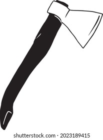black ax on white background