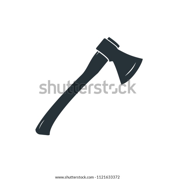 白い背景に黒い斧 斧のシルエット ベクターイラスト のベクター画像素材 ロイヤリティフリー