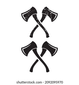 Black Axe Cross Logo Design Template