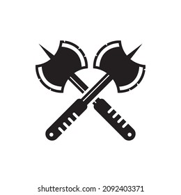 Black Axe Cross Logo Design Template