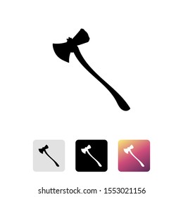 Black axe icon isolated on white background. Axe icon. Flat weapon logo design. Set icons colorful square buttons. Vector Illustration