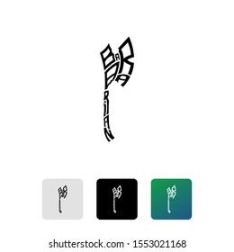 Black axe icon isolated on white background. Axe icon. Geometric axe with barbarian monogram logo design. Set icons colorful square buttons. Vector Illustration
