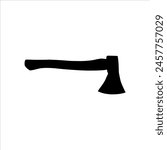 Black axe silhouette isolated on white background. Axe icon vector illustration.