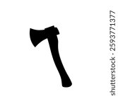 Black axe silhouette isolated on white background. Axe icon vector illustration.