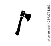 Black axe silhouette isolated on white background. Axe icon vector illustration.