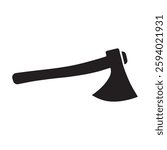 Black axe silhouette isolated on white background. Axe icon vector illustration.