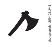 Black axe silhouette isolated on white background. Axe icon vector illustration.