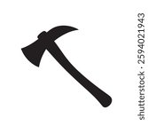 Black axe silhouette isolated on white background. Axe icon vector illustration.