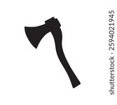 Black axe silhouette isolated on white background. Axe icon vector illustration.