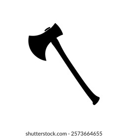 Black Axe silhouette vector illustration on white background.