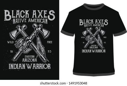 Black Axes - Vector graphic, typographic poster, vintage, label, badge, logo, icon or t-shirt