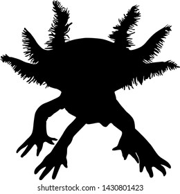 Black axolotl Silhouette Vector Style