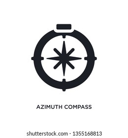 black azimuth compass isolated vector icon. simple element illustration from nautical concept vector icons. azimuth compass editable logo symbol design on white background. can be use for web and