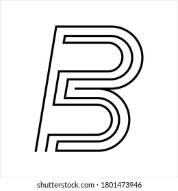 Black B letter logo Creative art  design stock vector for any business company