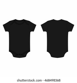 Black baby bodysuit vector isolated