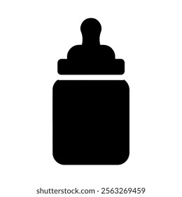 Black Baby bottle silhouette vector illustration on white background