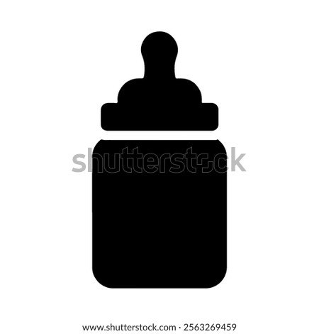 Black Baby bottle silhouette vector illustration on white background