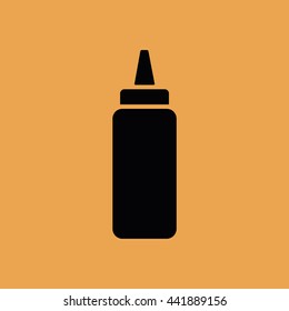 Black baby bottle vector icon
