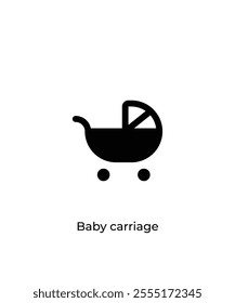 Black Baby carriage vector icon