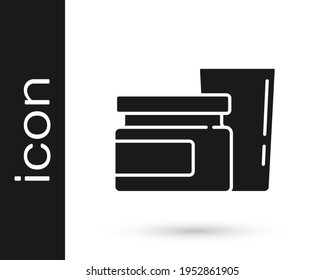Black Baby food icon isolated on white background.  Vector