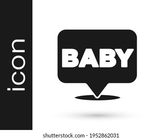 Black Baby icon isolated on white background.  Vector