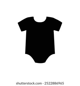 Black baby onsesie silhouette. Onsesie on white background