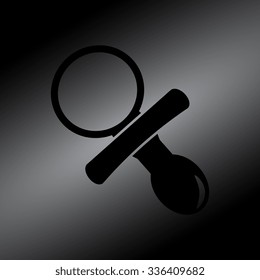 Black Baby Pacifier - black vector icon 