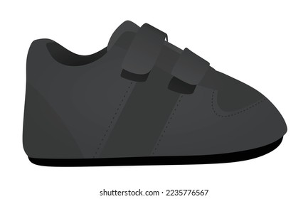 Black baby shoe. vector illustration