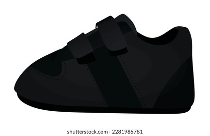 Black baby shoe. vector illustration