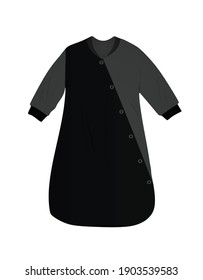 Black baby sleeping sack. vector
