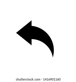 Black Back Arrow. Isolated Vector Sign