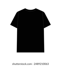 Vector negro de la camiseta de la espalda SIde Mock para la presentación del diseño simple
