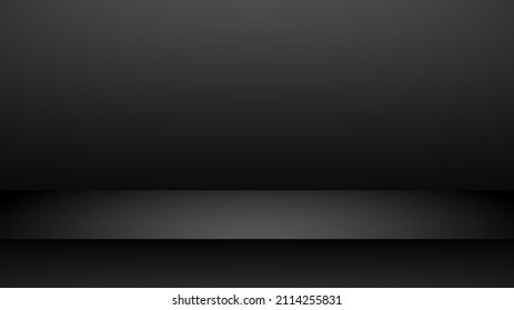 Black Backdrop  minimal abstract background , display product  stand to show cosmetic products ,illustration 3d Vector EPS 10