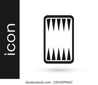 Black Backgammon board icon isolated on white background.  Vector svg