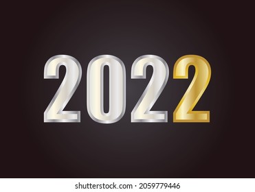 Black background with 2022 silver and gold.