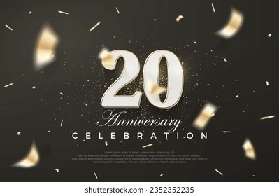 Black background for 20th anniversary celebration. Premium vector background.