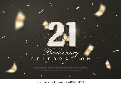 Black background for 21st anniversary celebration. Premium vector background.