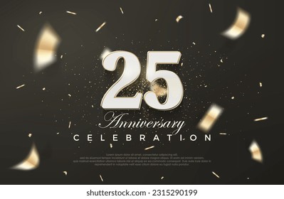 Black background for 25th anniversary celebration. Premium vector background. Premium vector for poster, banner, celebration greeting.