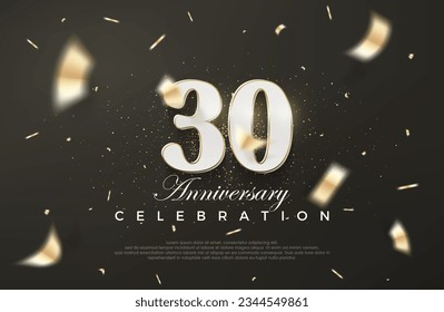 Black background for 30th anniversary celebration. Premium vector background. Premium vector for poster, banner, celebration greeting.