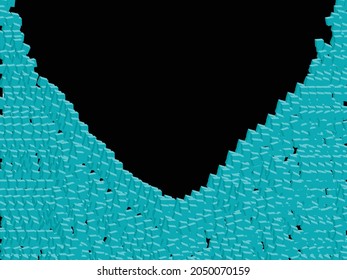 Black background and 3D blue Cuban