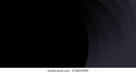 Fundo preto com forma de onda abstrata em camadas 3d. Design de modelo mínimo. design moderno vetor 