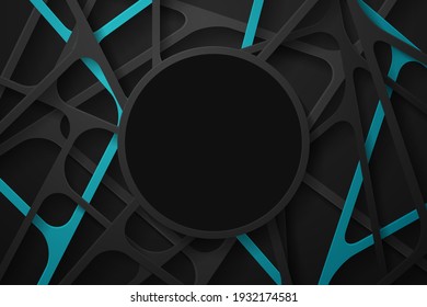 Black background with 3D style
