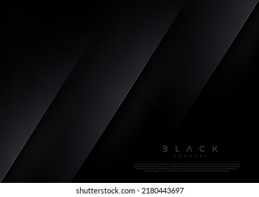 Black background with abstract 3d shape. Minimal concept design. Vector illustration,