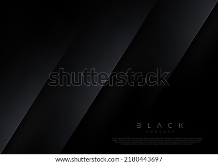 Black background with abstract 3d shape. Minimal concept design. Vector illustration,