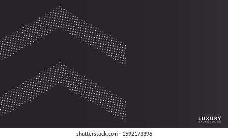 Black background. Abstract dark luxury background vector eps 10 with wave shiny glitters and random color halftone effect. Elegant, modern, minimal, trendy for banner, ads, wallpaper, cover.