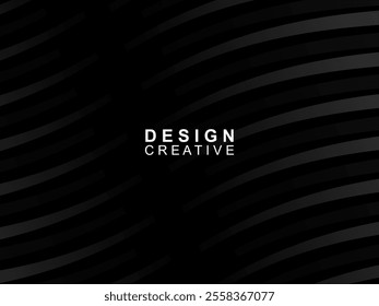Black background with abstract futuristic gradient pattern with waves design. Realistic 3d wallpaper with modern flowing lines. Perfect background for posters, websites, brochures, banners, apps, etc.